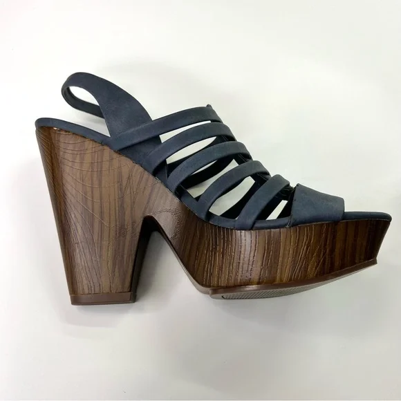 G by Guess Seany Platform Strappy Sandals Washed Denim 10 - Picture 10 of 16